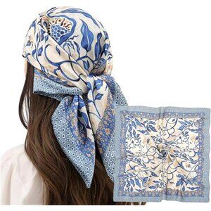 Silk Like Head Scarf for Women Satin Hair Scarf Square Neck Scarf 27.5 Inch